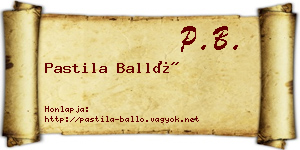 Pastila Balló névjegykártya
